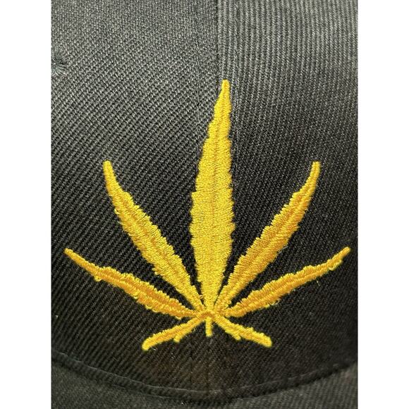 Dnine Reserve Snapback Hat Black Solid Adjustable Gold Pot Emblem Embroidered - Picture 2 of 10